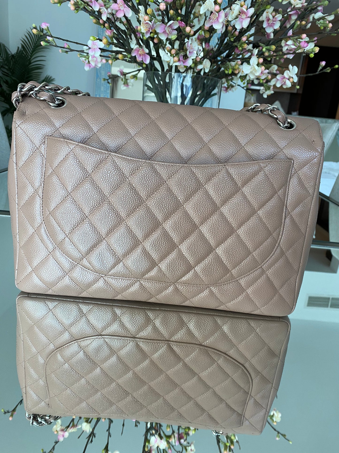 Chanel Maxi Beige Single Flap Bag