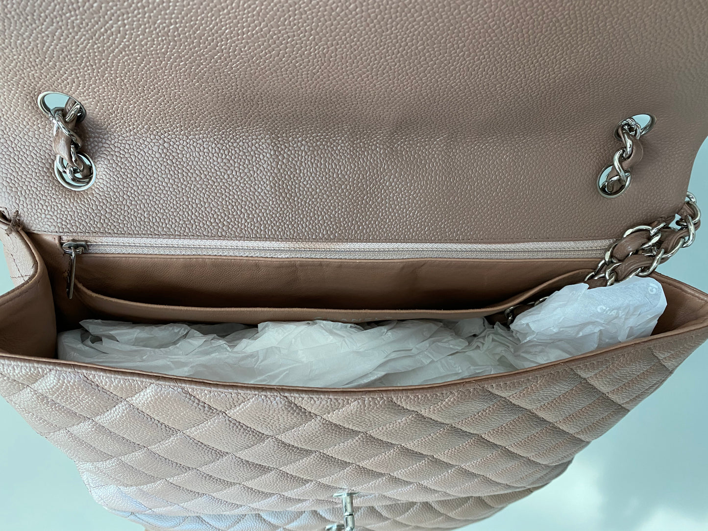 Chanel Maxi Beige Single Flap Bag