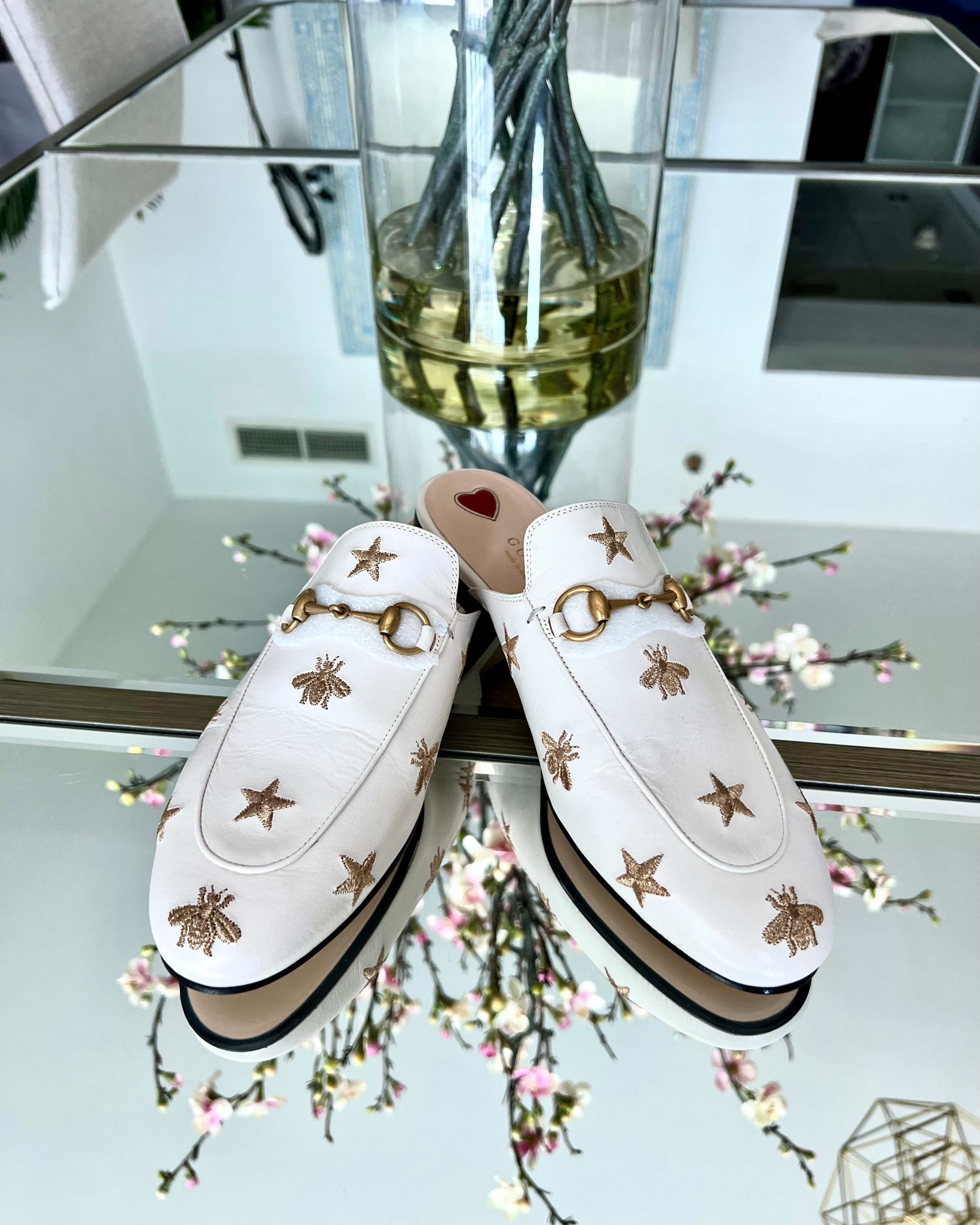 Gucci embroidered mules new arrivals